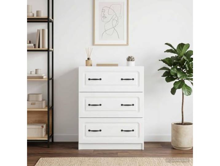 HPUYRFG Schubladenschrank Holzwerkstoff mit Stangengriffen für Wohnzimmer Vintage-Design, mehrere Schubladen, pflegeleichte Oberfläche, zeitlose Optik, vielseitig einsetzbar