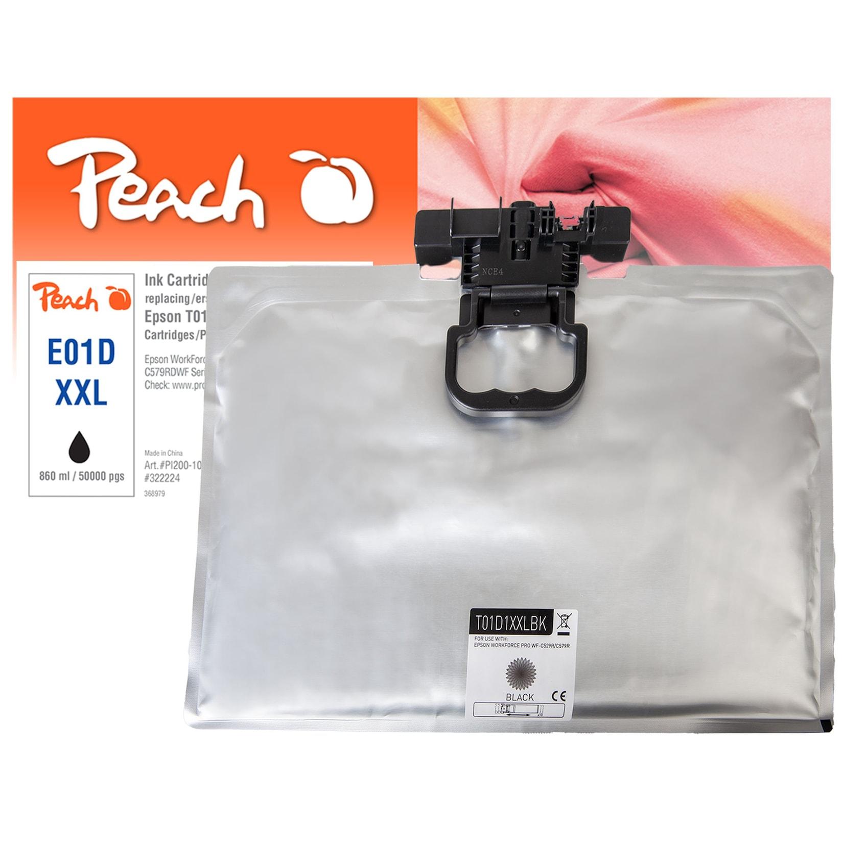 Peach E1D1 Druckerpatrone XL bk ersetzt Epson T01D1, C13T01D100 für z.B. Epson WorkForce Pro WFC 529 R DTW, Epson WorkForce Pro WFC 570