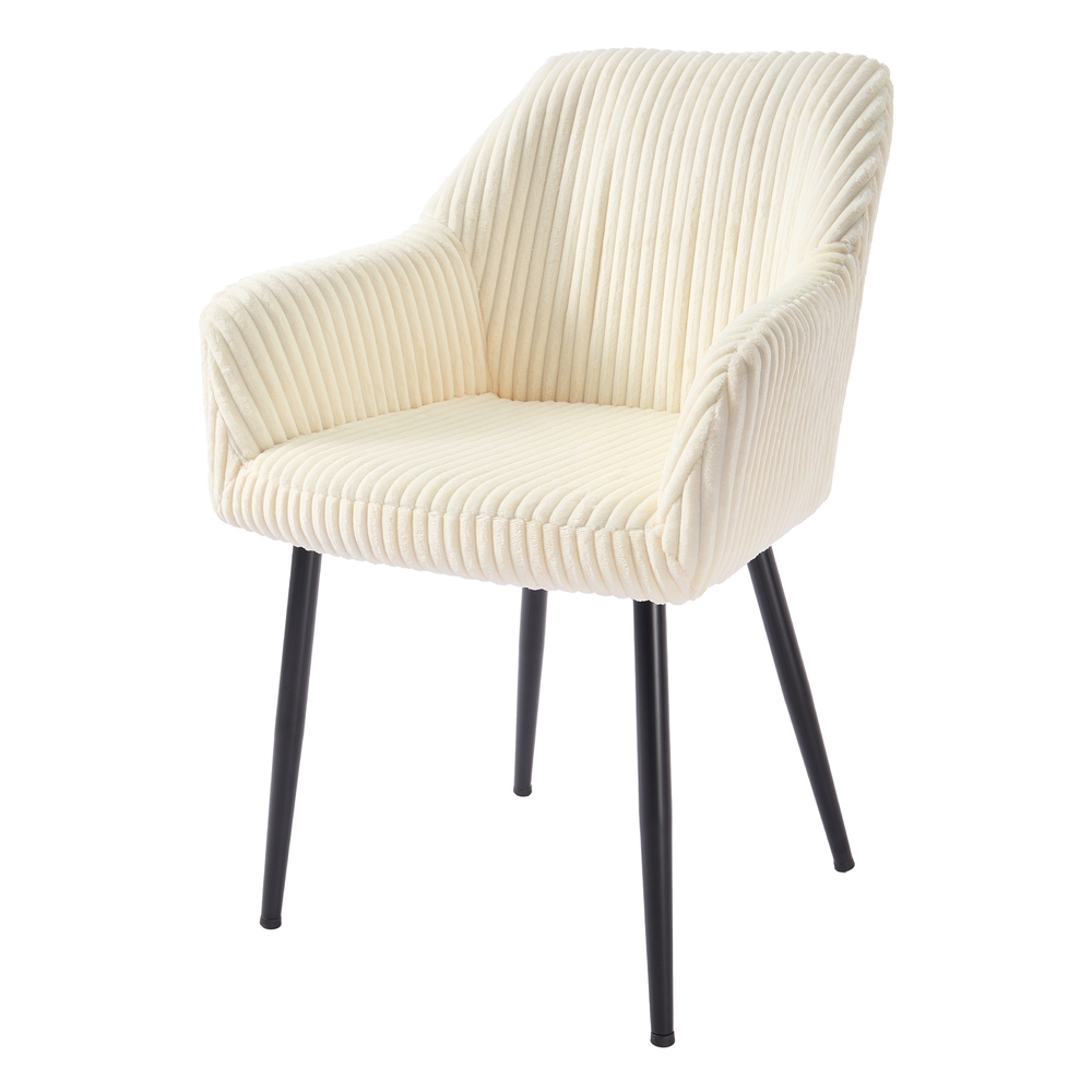 SONGMICS Küchenstuhl aus Cord, Loungesessel, Esszimmerstuhl mit Armlehnen LDCB35087WD01