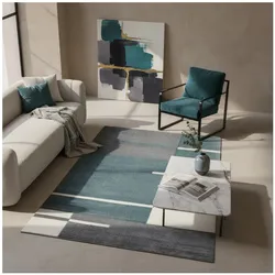 Teppich Kurzflor LATEMAR in Blau, kariert, 240 x 340 cm
