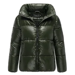 MARIKOO Damen Winter Steppjacke gesteppt Anorak Puffer Jacket Winterjacke hochschließender Kragen & Reißverschluss Hazalee