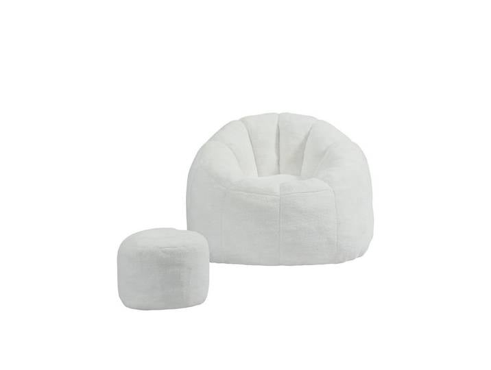 FANNOU Sitzsack Weicher Blüten-Sitzsack mit Fußhocker, vakuumverpackt ohne Montage, für Wohnzimmer, Schlafzimmer & Balkon