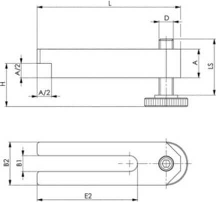 AMF Spanneisen 6315V abgesetzt mit Stützschraube Nut 16 + 18 mm (71191)