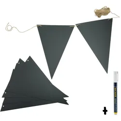 Securit® Wandtafel - Flaggen Silhouette (14 Stück) - Inklusive Kreidestift und Klett-Kit zur Wandbefestigung - Auslaufmodell