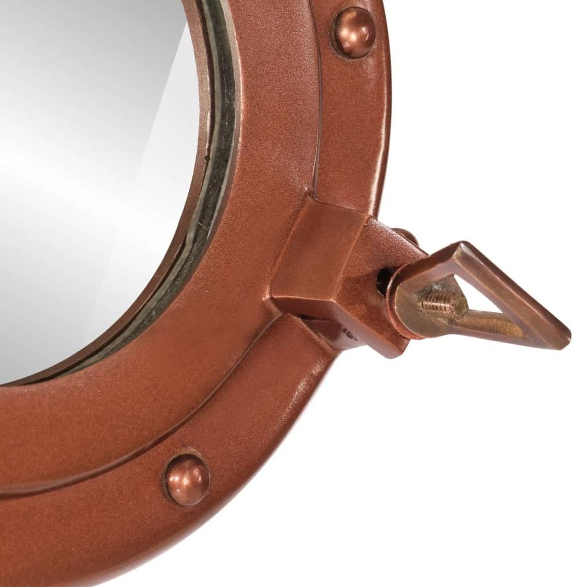 Patrijspoort Ronde Wandspiegel met Aluminium Frame - Koper - Ø 30 cm