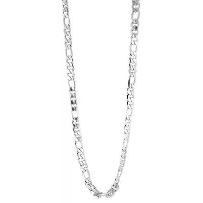 Kette ohne Anhänger ADELIA´S "Unisex Edelstahl Figarokette Halskette" Gr. 43, silber, Halsketten, Damen, 43, Edelstahl