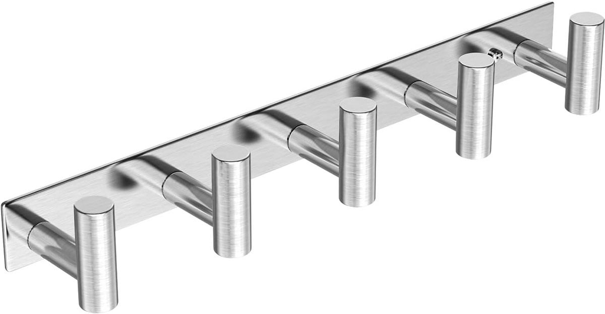 Wandmontage Kapstok met 5 Zware Metalen Haken voor Handdoeken, Jassen en Accessoires