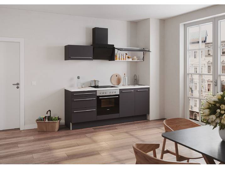 Meuble bas Venezia 3 tiroirs 90cm Gris/Anthracite