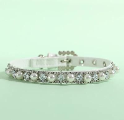 Uplift Essentials Elegant Rhinestone Pearl Pet Collar Necklace style 4 xs