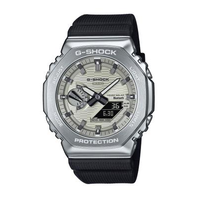 Smartwatch CASIO G-SHOCK "GBM-2100A", schwarz, silberfarben, schwarz, Smartwatches, Herren, Smartwatch, Armbanduhr, Herren,Bluetooth, Solarbetrieb, Flight Log Memory