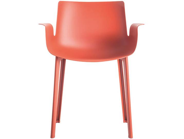 Kartell Armlehn-Stuhl Piuma rot, Designer Piero Lissoni, 62x77x54 cm
