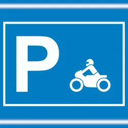 HB-Druck Motorrad Bike Parkplatz Schild waagerecht A4 Rückseite selbstklebend