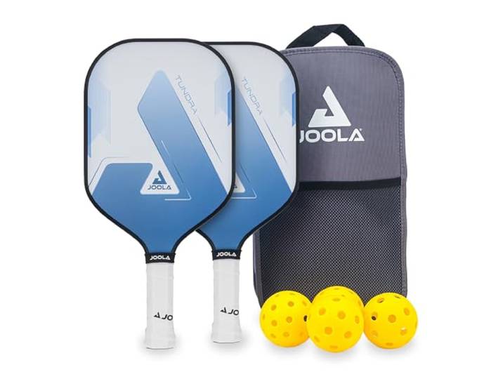 JOOLA Pickleball Set Blue Lightning Inklusive 2 Schläger, 4 Bällen und Tasche, ideal für Freizeitspieler, Tundra, 7-teilig