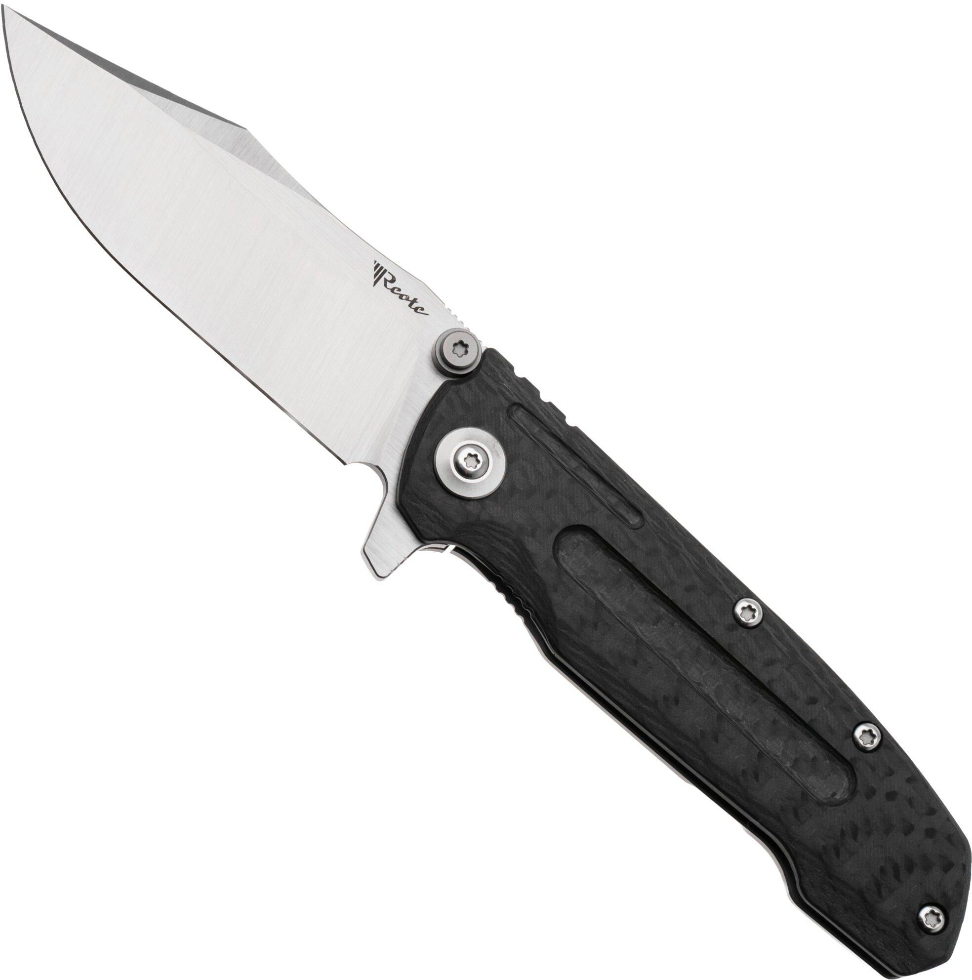 Reate District 9 V2, 9DV2-BE-SAT-TI-SAT, Satin 154CM, Bead Blasted Titanium/Carbon Fiber coltello da tasca
