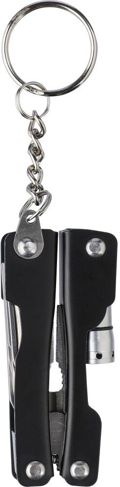 Pince multifonction publicitaire en acier inoxydable Clifton noir
