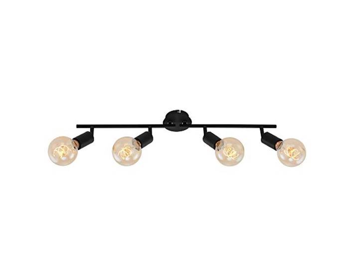 Briloner Leuchten 2868-045 Spot\, plafonnier à 4\, rétro/Vintage\, Lampes tournantes et pivotantes\, 4X E27\, Max. 60W\, métal\, Noir\, 60 W