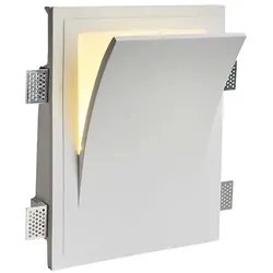 Wandeinbauleuchte Wandlampe Flurleuchte Wohnzimmer Quadratisch Weiß Gips L31,5cm