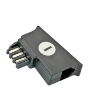 ROTRONIC-SECOMP Telefonadapter TAE-F M bis RJ-12 4-polig W Schwarz (12.01.0505)
