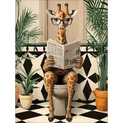 Glasbild LUSTIGE GIRAFFE (BHT 60x80x1,30 cm) - bunt - BHT 60x80x1,30 cm