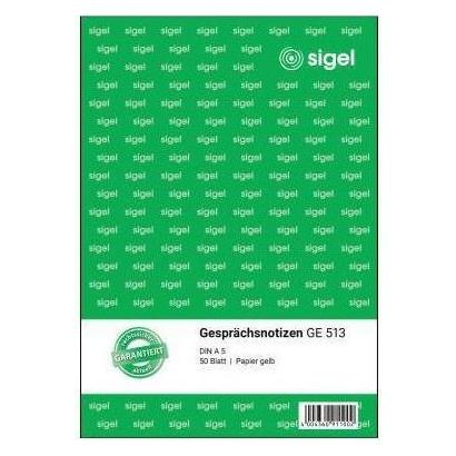 Sigel Gesprächsnotiz Formular Papierformat: DIN A5 selbstdurchschreibend: Nein (GE513)