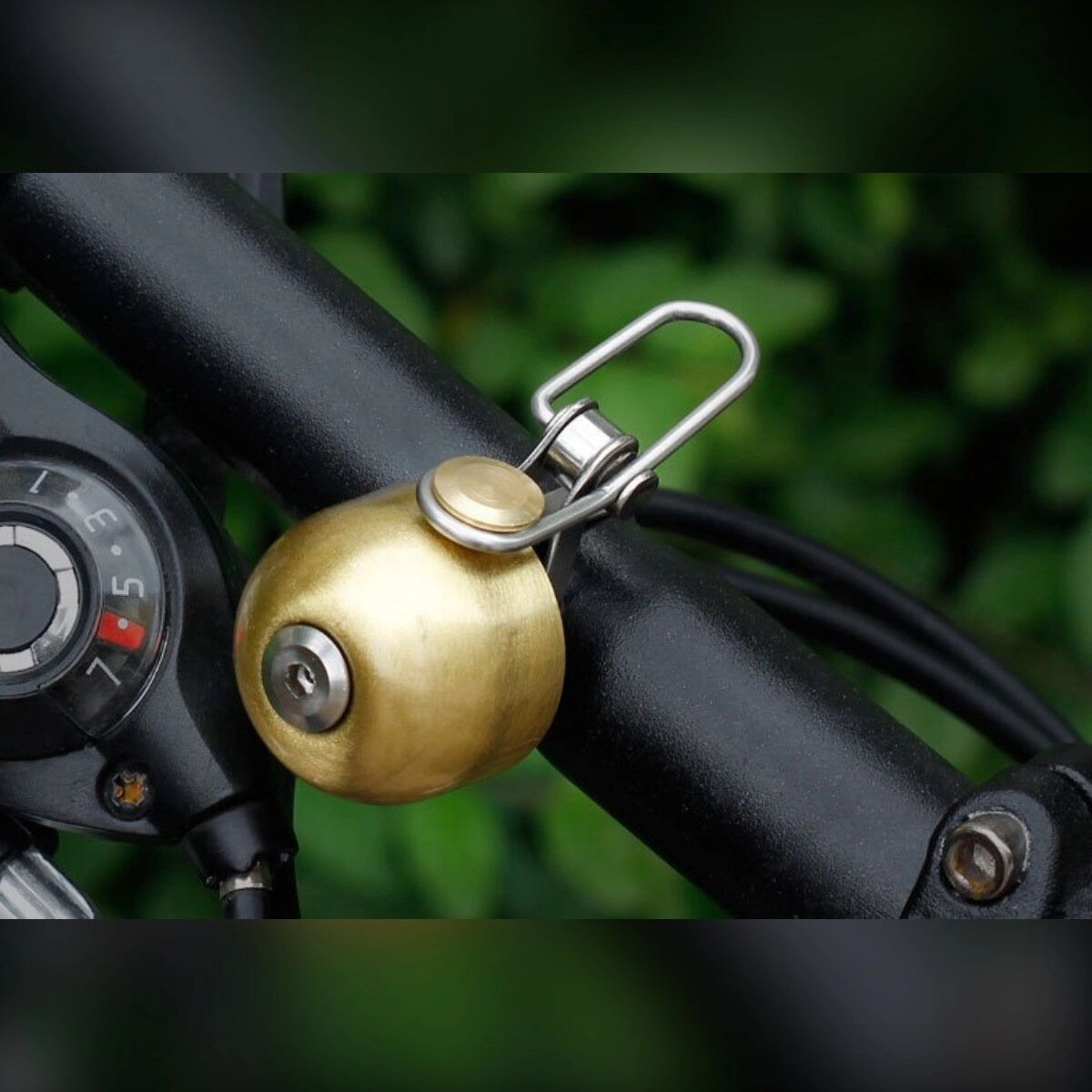 INF Vintage-Fahrradklingel – lauter klarer Ton, Edelstahl & Aluminium, verstellbare Lenkerbefestigung Gold