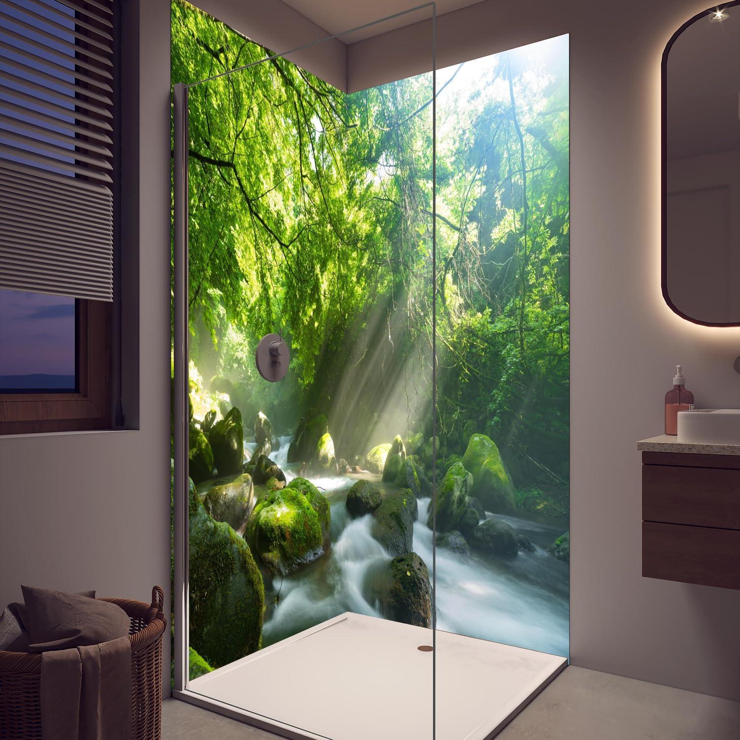 Duschrückwand - Wandverkleidung für Dusche aus ALU Glanz 0,3 cm - 100 x 200 cm - Shangrenzawa