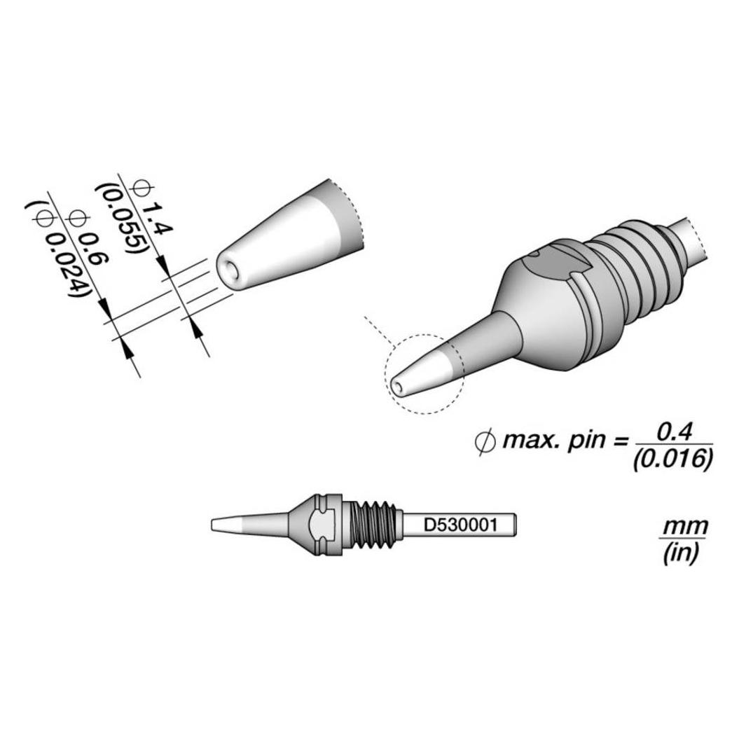 JBC Entlötspitze Serie D530, D530013/1.0 mm, 2.7 mm, Padcleaning (D530013)