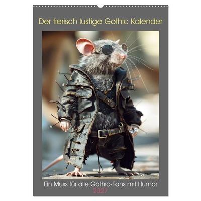 Der tierisch lustige Gothic Kalender (Wandkalender 2027 DIN A2 hoch), CALVENDO Monatskalender