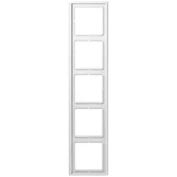 Jung LS985WW Rahmen 5fach, LS 990, IP 44, Duroplast, alpinweiß, senkrechte und waagerechte Montage LS 985 WW