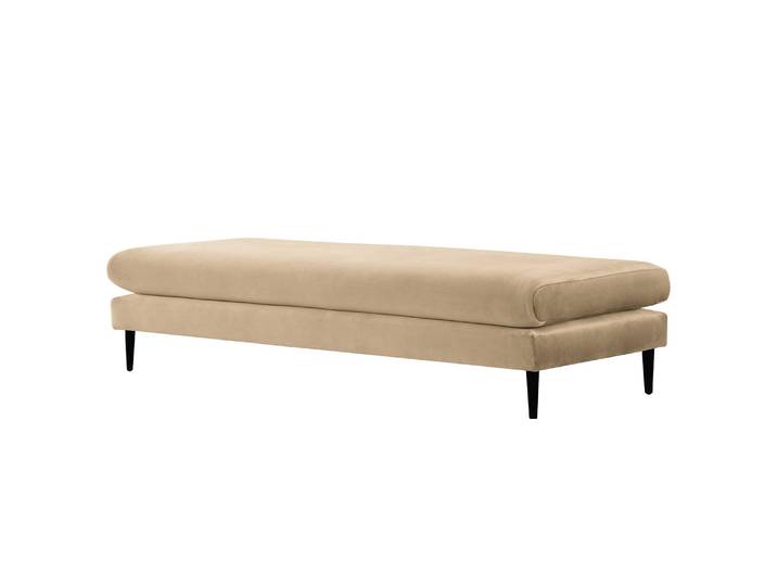 Banc repose-pieds Kayena 181 x 44 x 78cm Beige Noir Velours Sadia: Beige