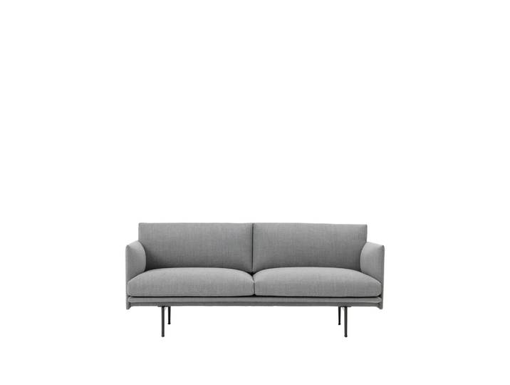 Muuto Canapé Outline 2 places Fiord 151 grey-Black