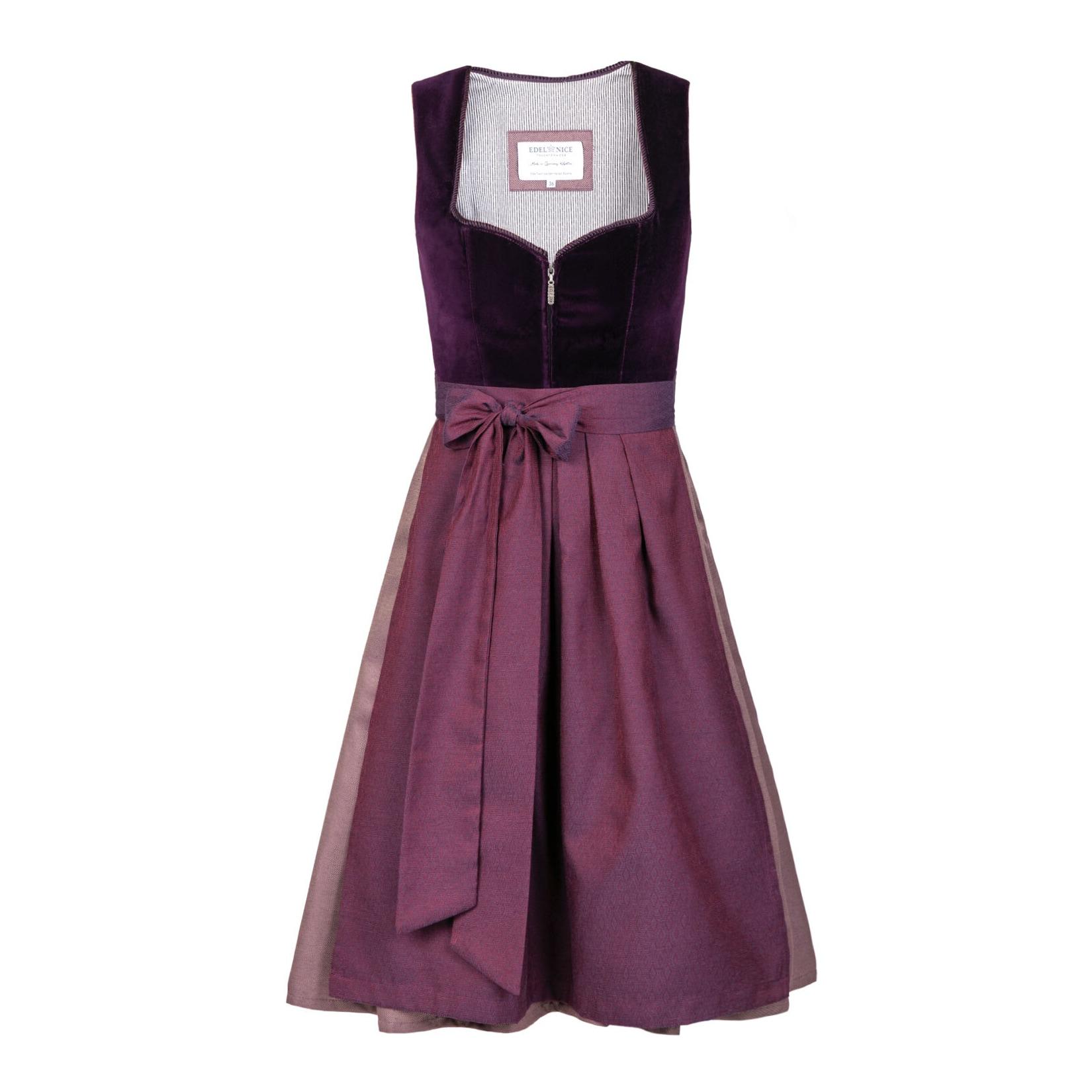 Midi Dirndl Viola Samt Lila