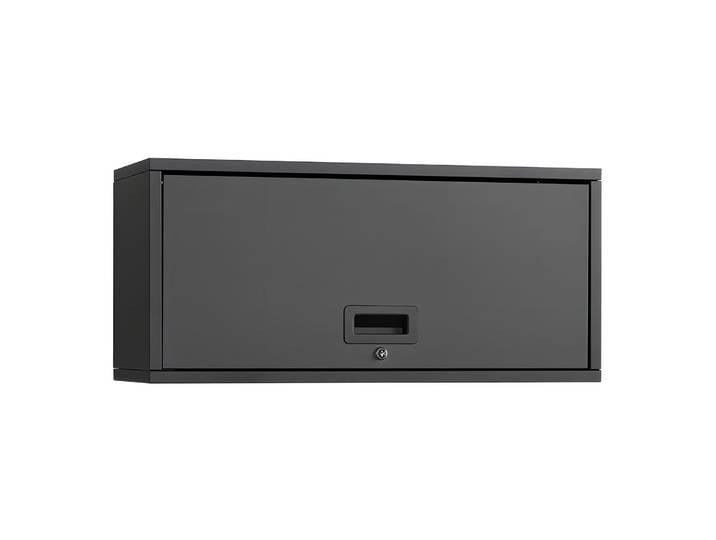Armoire murale en métal SucceBuy 30x12x14 pouces, armoire à outils flottante pour garage avec porte rabattable, capacité de 120 lb par étagère, adaptée pour garage et sous-sol