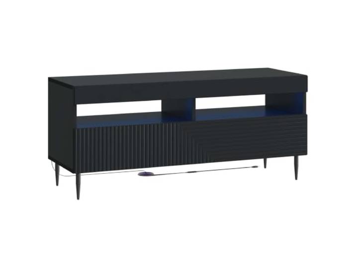 TV-Schrank mit LED, schwarz, aus Holz, schlankes Design, platzsparend Flexible LED-Leuchten, 90 ° umkehrbare Anschlüsse, feuchtigkeitsbeständig, Innenanwendung, Montage erforderlich