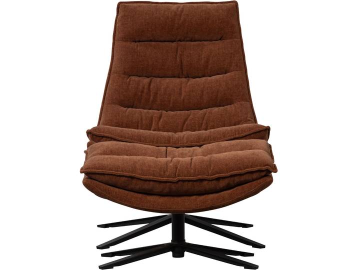 Drehsessel WOOOD Kube mit Drehmechanismus inkl. Hocker B 74 x T 89 x H 100 cm , braun, B:74cm H:100cm T:89cm, Sessel, Drehsessel, Newt-Chenillebezug, Hohe Verschleißfestigkeit, Tragkraft 120 kg