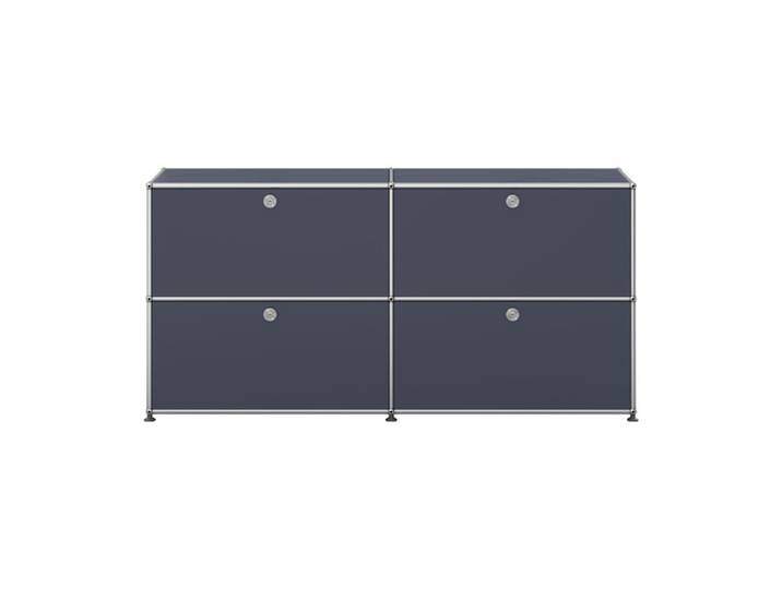 USM Haller Sideboard 2-fach breit 4 Klapptüren anthrazitgrau ohne Schloss 153x74x38 cm