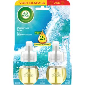 Airwick Raumduft Duftstecker, Duftölflakon, 2x 19 ml, Nachfüller, Duo, Vorteilspack, Mediterrane Brise