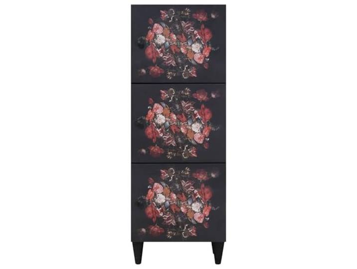 KTHLBRH Schrank mehrfarbig 40 x 33,5 x 110 cm Mangoholz Lebendiges Blumenmuster, modernes Design, integrierte Tür, Wohnzimmer