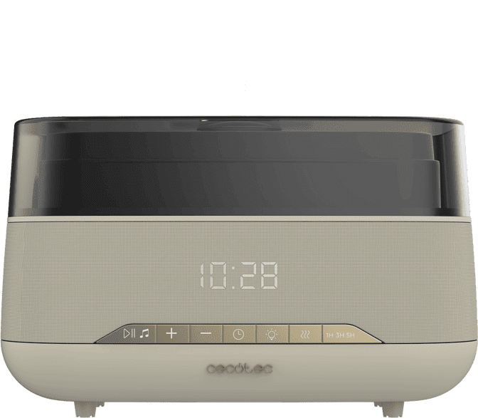 Humidificador - Cecotec PureAroma 1300 Hydra Speaker Expert, 300 ml, Altavoz Bluetooth, Pantalla LED, 3 modos, Temporizador 5 h, 7 colores Crema
