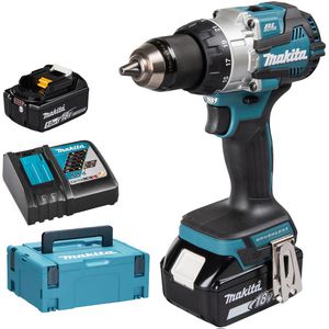 Makita Akku-Schlagbohrschrauber DHP489RTJ, 18V / 5,0Ah, mit 2 Akkus und Koffer