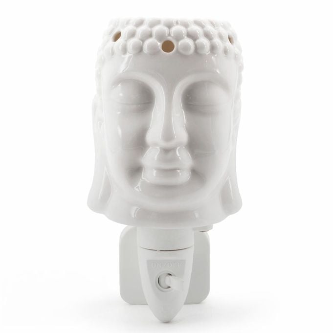 Candle Brothers Buddha geurlamp van wit keramiek met inclusieve lamp