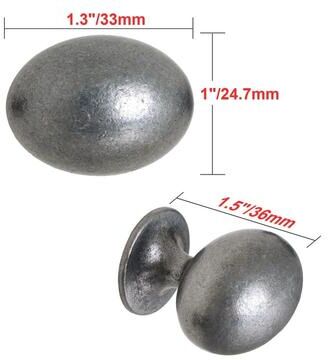 "Utopia Alley Danbury Oval Cabinet Ring Pull Knob - Vintage Cabinet Antique Iron Hardware with Hand, Pull Knobs 1.3"""