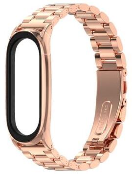 Everyday Crate Mijobs Xiaomi Mi Band 5 Strap Stainless Steel Metal Watch Band Replacement Bracelet rose Gold
