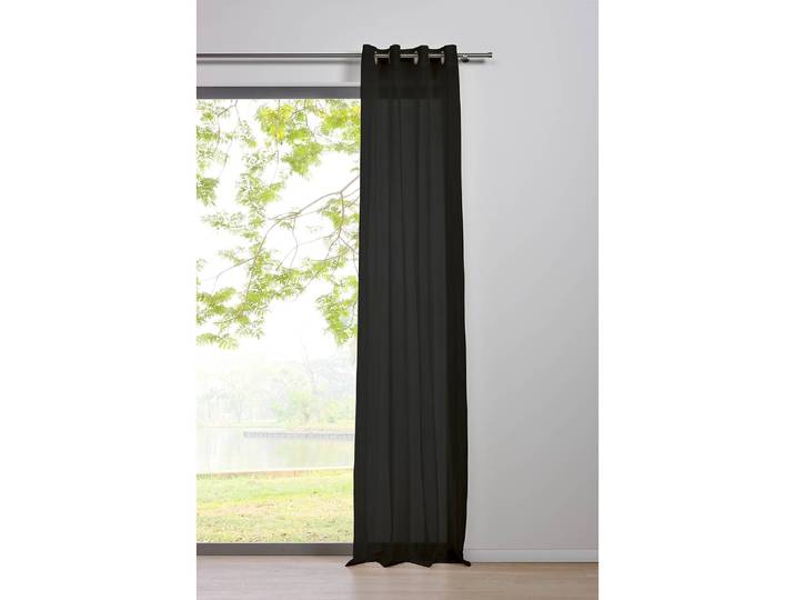 Ösenschal 135 x 300cm Schwarz/Schwarz