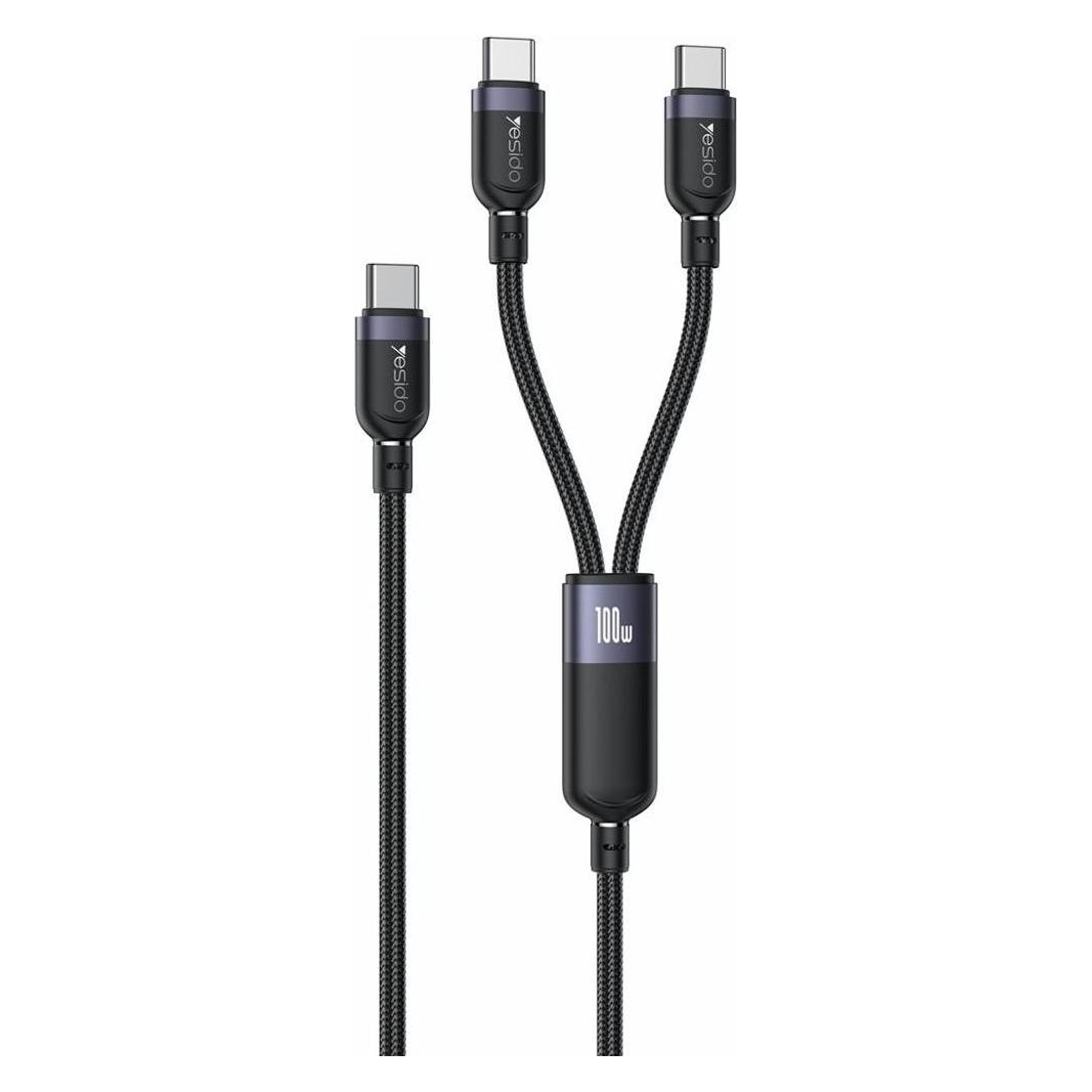 Yesido Yesido 2-in-1 USB-C cable to 2x USB-C 100W, 1.2 m (1.20 m, 100 W) (CA92)