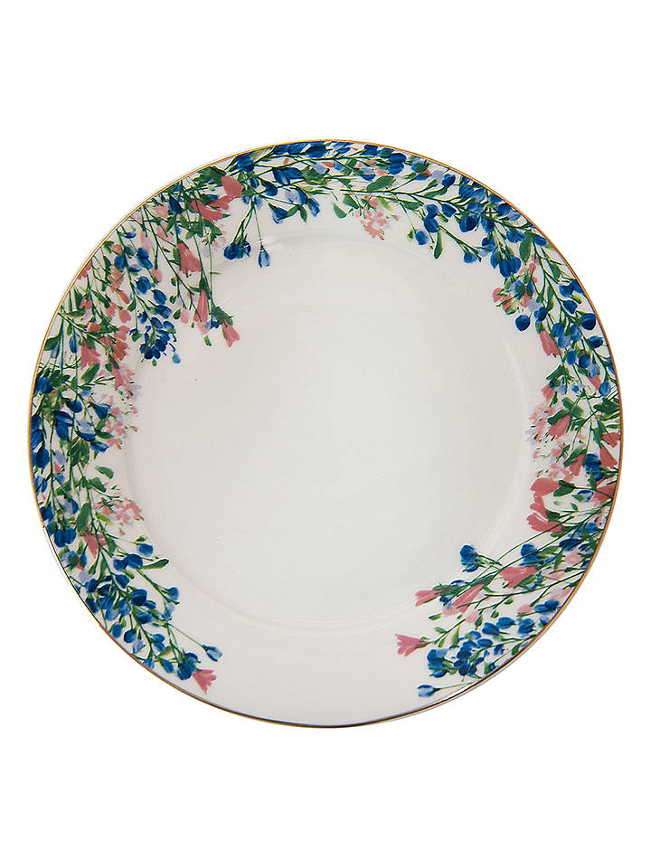 Clayre & Eef Dessertteller in Weiß/ Bunt - Ø 21 cm - onesize