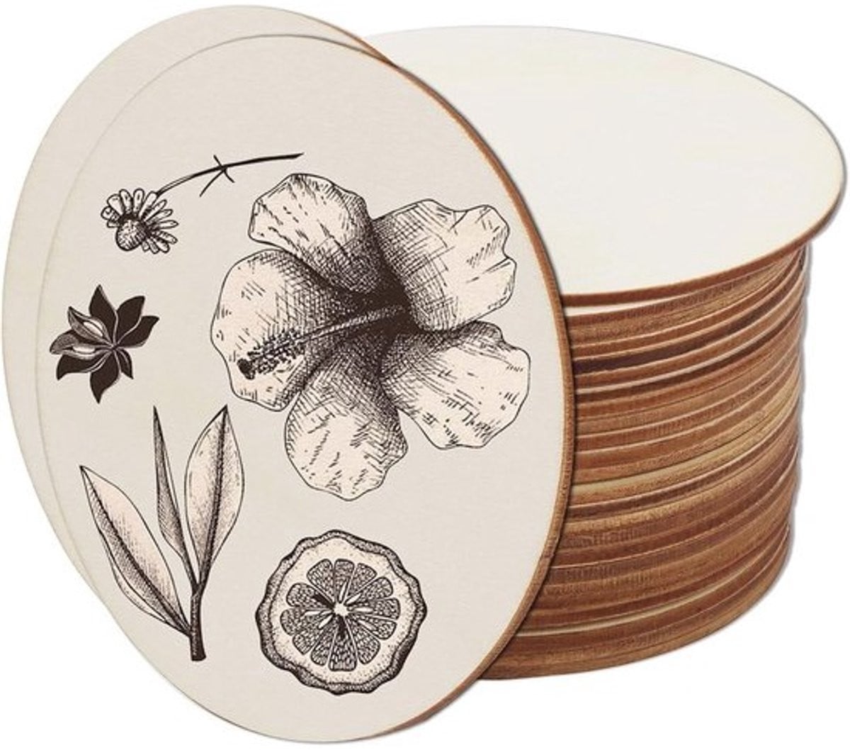 30 stuks Ronde houten schijven voor DIY-projecten - Diameter: 10 cm