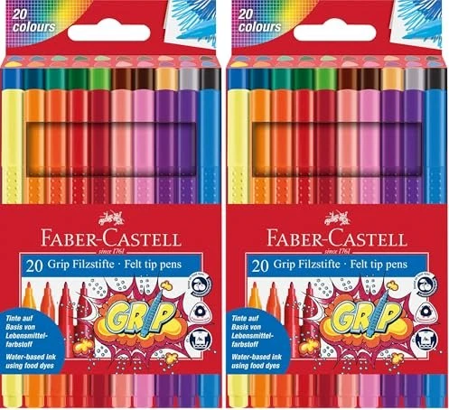 Faber-Castell Filzstift Grip Colour Marker 20x Etui
