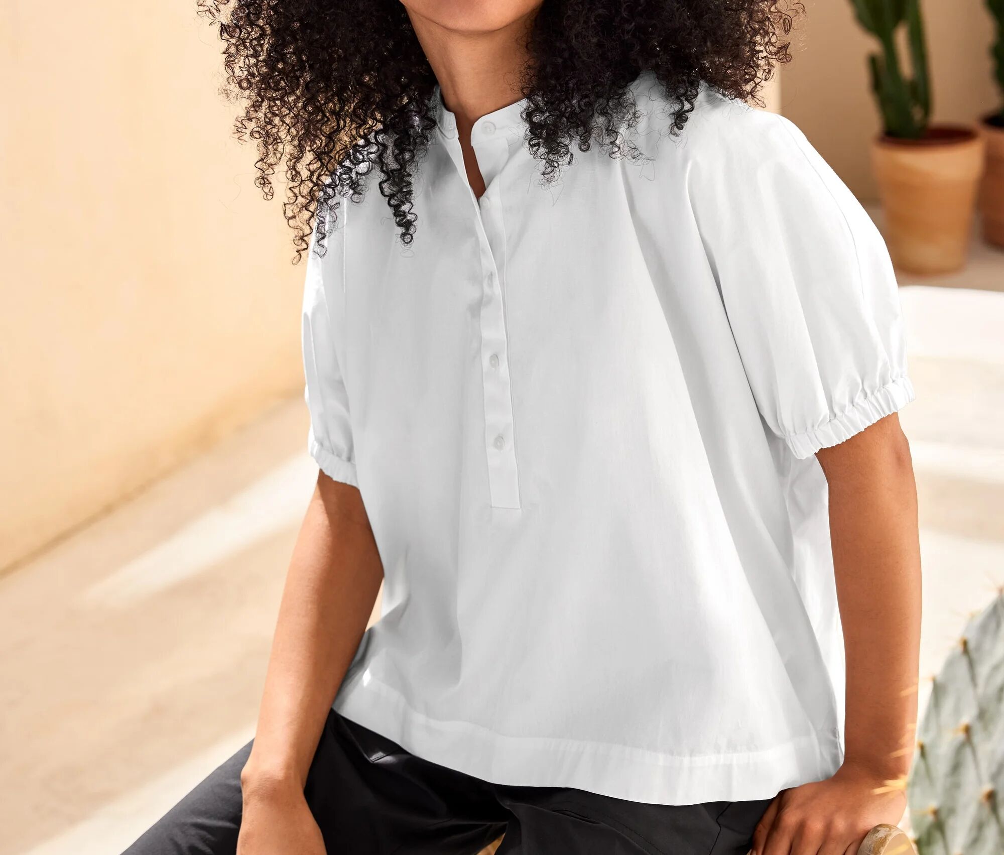 Tchibo - Popeline-Bluse - Damen - Gr. 38 - weiss