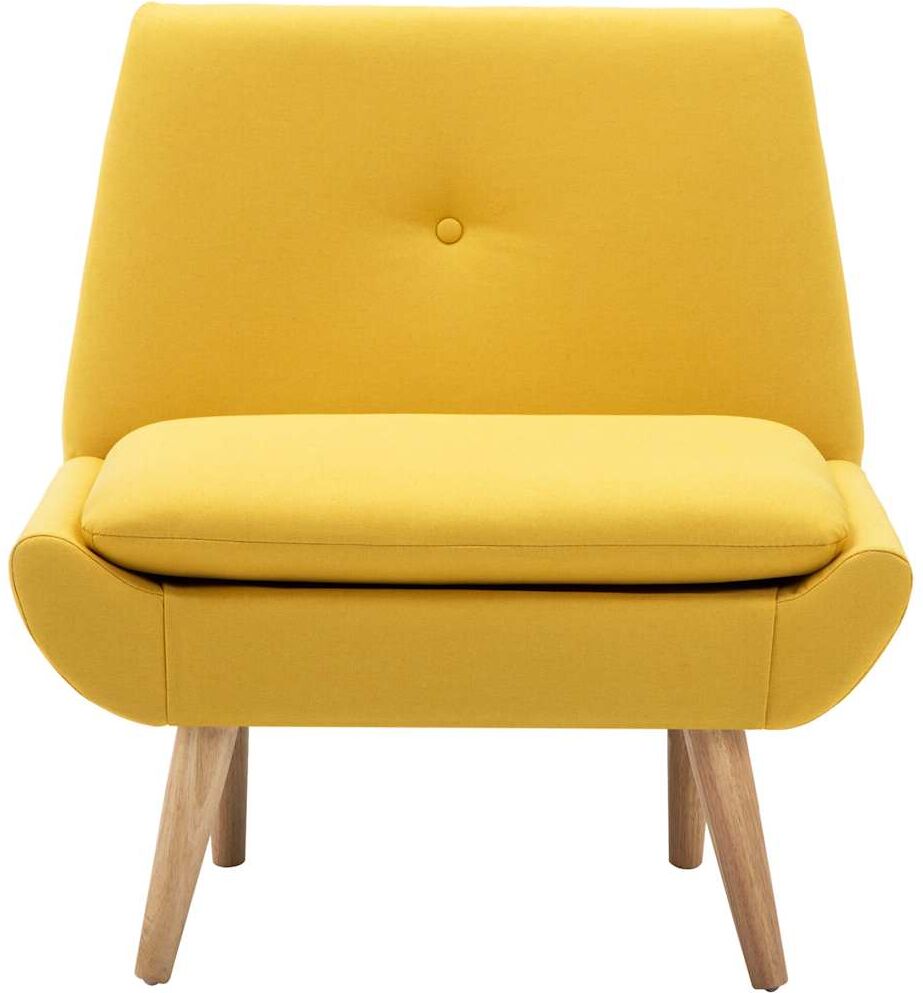 vidaXL Fauteuil sans accoudoirs jaune tissu
